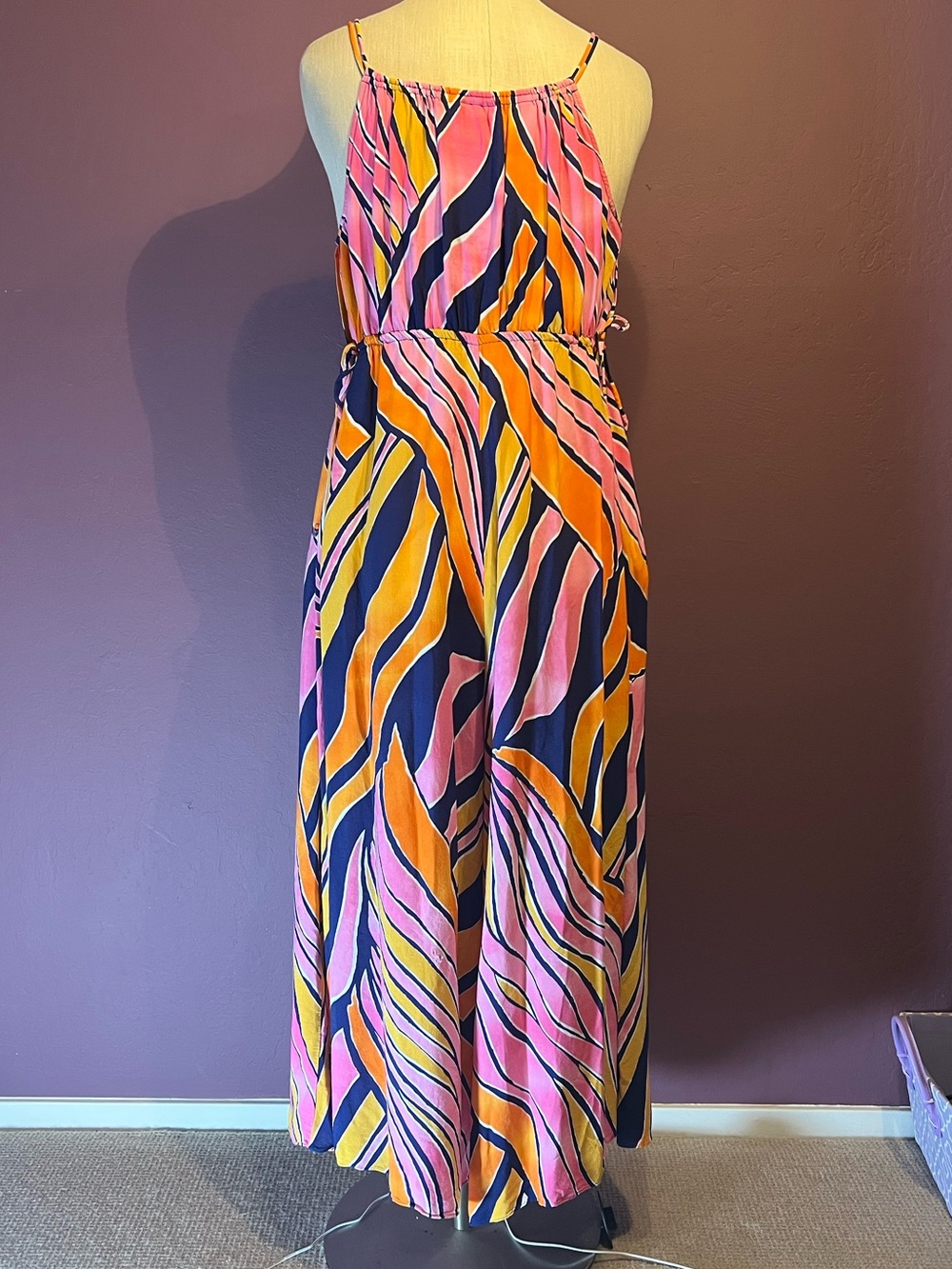 💖Anthropologie Maeve Finley Wide Leg Jumpsuit • Pink Animal Print • Pockets! - Picture 5 of 8